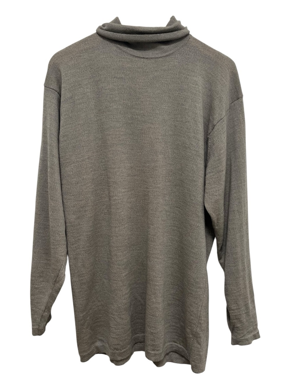 Le Collezioni Italian Merino Wool Taupe Gray Turtleneck Sweater Size XL